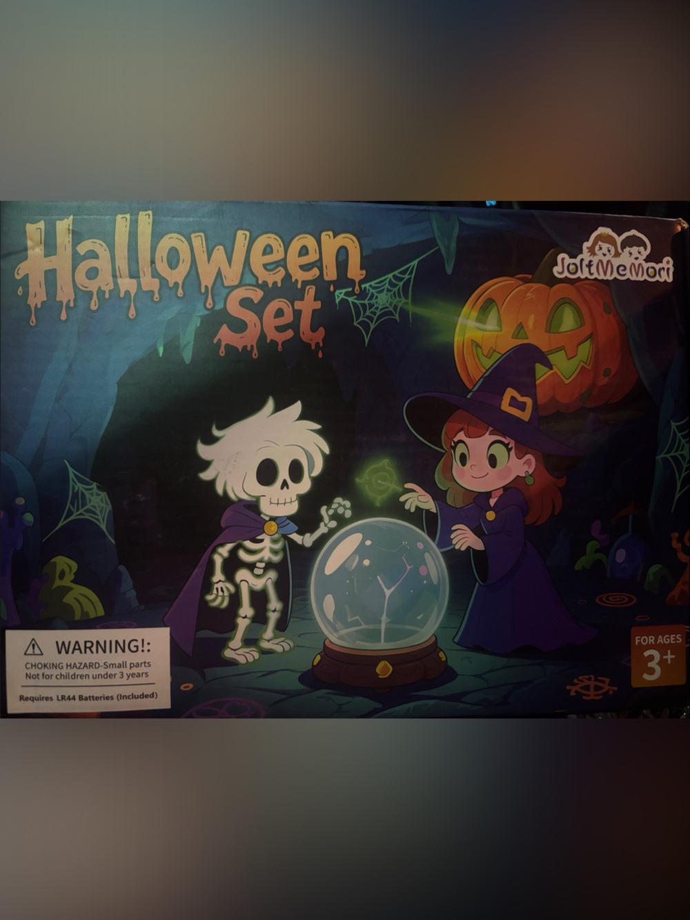 Spirited Witch & Skeleton Kids Halloween Costume Set - Purple